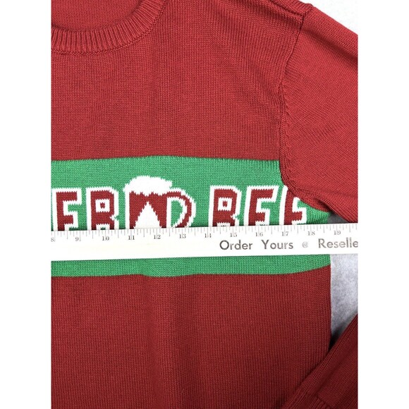 Volcom Sweater Mens L Red Crew Neck Ugly Christmas Top Beer Preppy Office Party - Picture 7 of 15